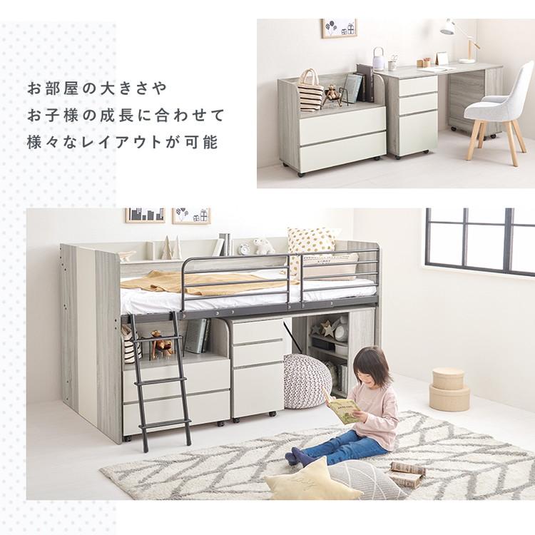 システムベッドデスク ベッド&デスク&ラック 3点セット システムベッド