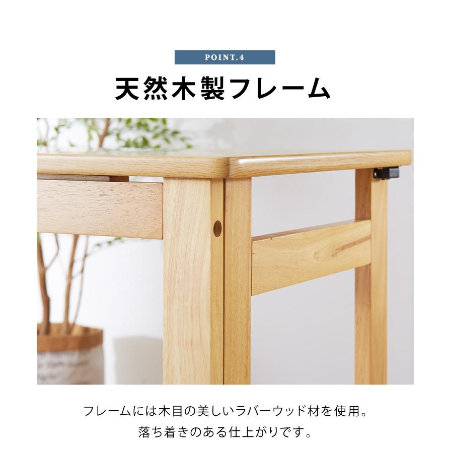 折りたたみ デスク テレワーク 木製 2WAY キャスター付き 80×40 高さ71