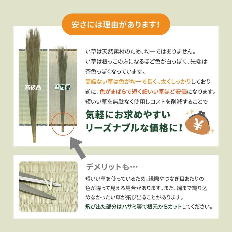 い草上敷き い草カーペット 柳川 やながわ 江戸間4.5畳 261×261cm 双目織り 和風 和室 無地 抗菌・防臭 萩原 代引不可｜recommendo｜05