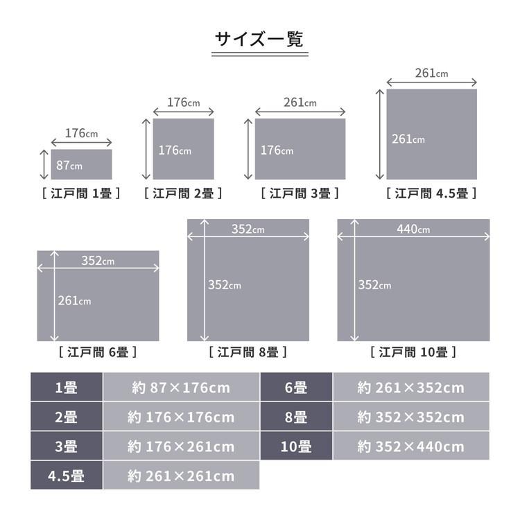 日本製 敷き詰めカーペット ラウム 江戸間4.5畳 約261×261cm フリー