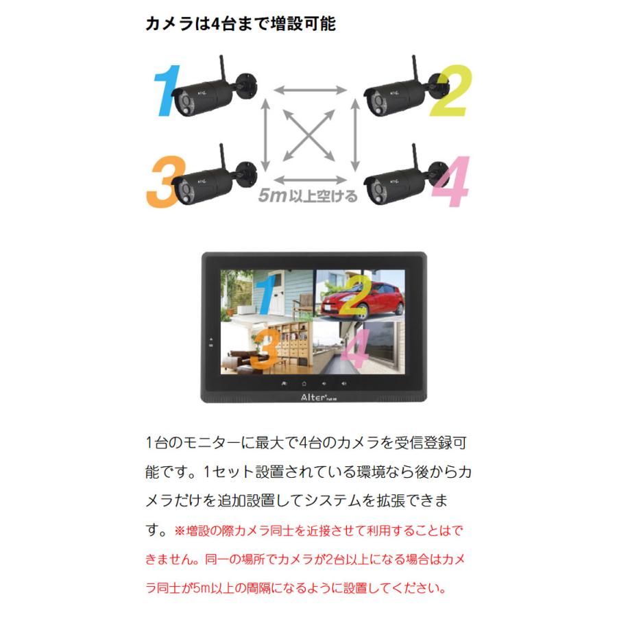 防犯カメラ ワイヤレス 無線 屋外 防犯カメラセット モニター付き 家庭