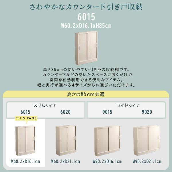 さわやかなカウンター下引き戸収納6015 カウンター下収納 引き戸 薄型 幅60cm 奥行15cm キッチン カウンター下 収納 スリム 食器棚 ミニ食器棚 代引不可｜recommendo｜04