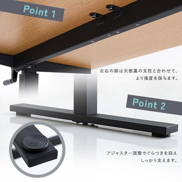 手動式昇降テーブル 手動式 昇降デスク 幅113 昇降式デスク