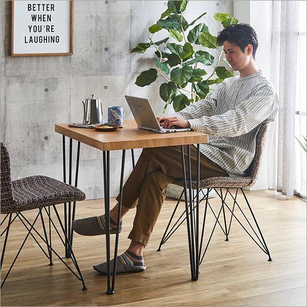 ファブリックダイニングチェア2脚 75cm幅テーブル 3点セット PALAY×Umbure ダイニングテーブルセット テーブル チェア 2人掛け スチール脚 オシャレ 代引不可_10