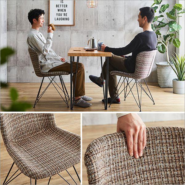 ファブリックダイニングチェア2脚 75cm幅テーブル 3点セット PALAY×Umbure ダイニングテーブルセット テーブル チェア 2人掛け スチール脚 オシャレ 代引不可_8