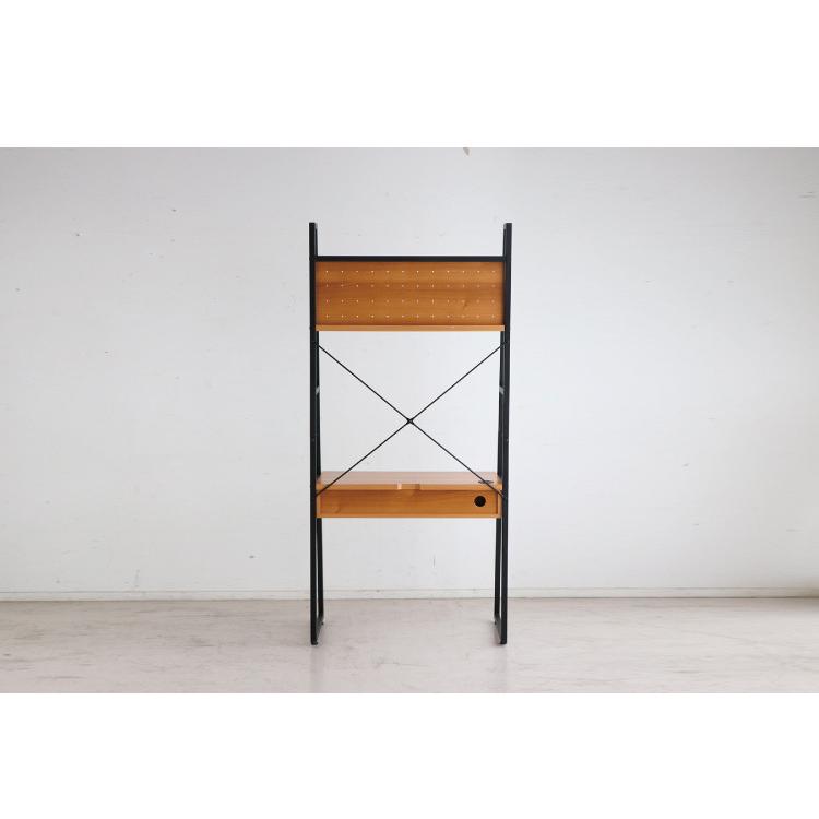 ウォールデスク 机 幅85cm ネイツ スチール脚 引き出し 収納 上棚付き