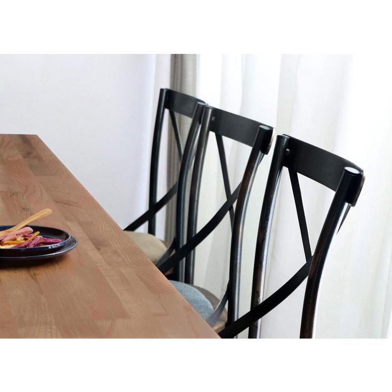 ダイニングテーブル 幅200cm ミックス無垢材 ウレタン塗装 アイアン脚