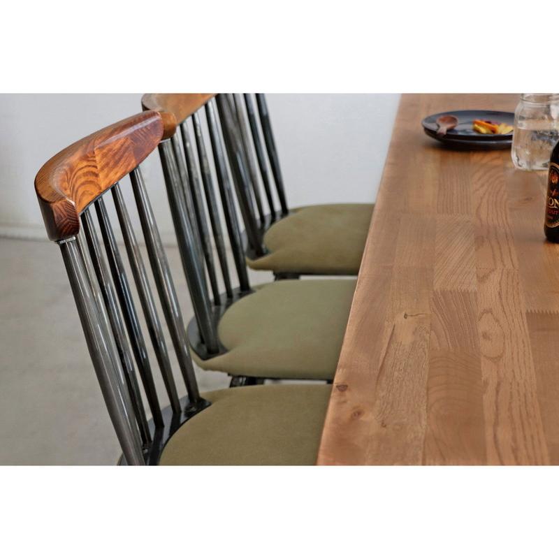 ダイニングテーブル 幅200cm ミックス無垢材 ウレタン塗装 アイアン脚