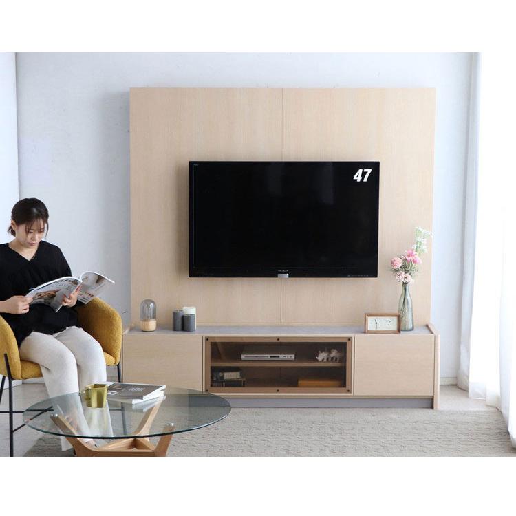 テレビボード 幅180cm シェルフ付き 日本製 ローボード ガラス扉 