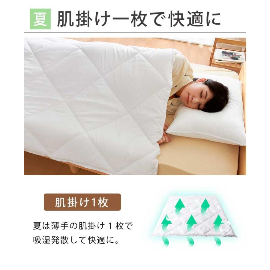 プリマロフト 2枚合わせ掛け布団 シングル 洗える 1年中 人工羽毛 二枚