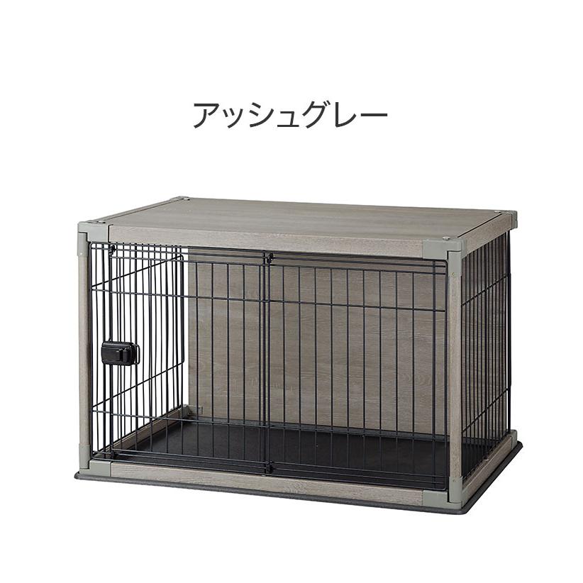 ケージ サークル ハウス 犬 木目調 97x66cm 屋根 トレー付 天板 背面
