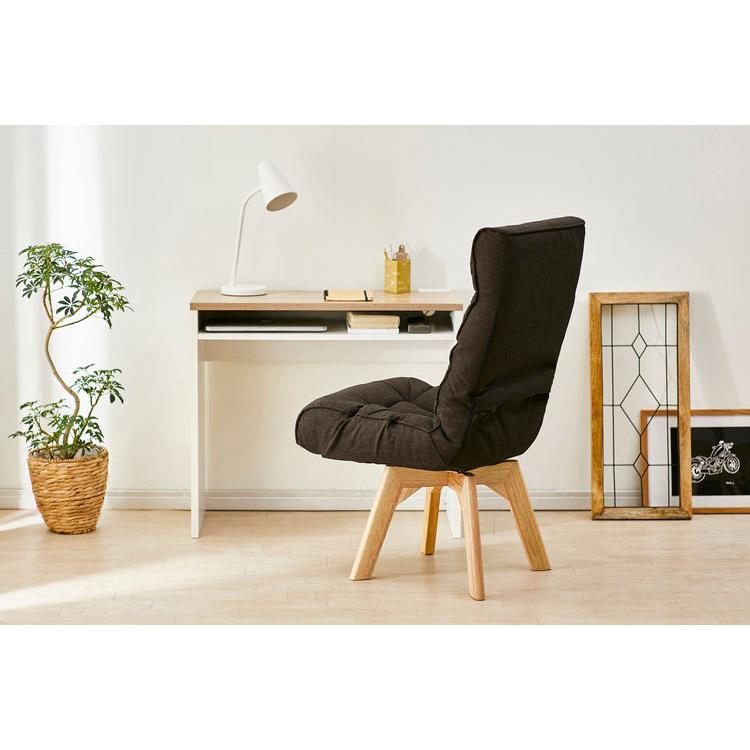 椅子 回転式 リクライニング FACN-K ブラウン　アイリスオーヤマ アイリスオーヤマ 回転ファブリックチェア FACN-K ブラウン 回転