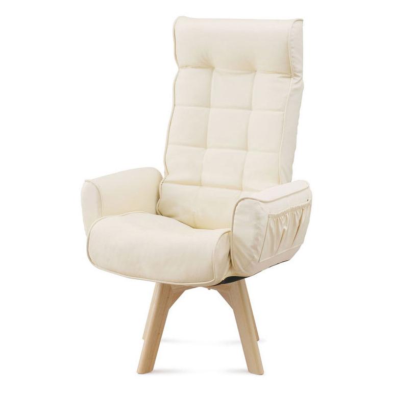 アイリスオーヤマ 回転チェア レザー調 ハイバック LECN-KHB