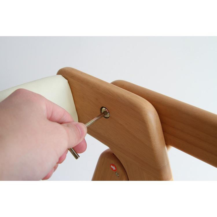 折りたたみ キッズチェア 持ち運び 子ども用 キッズ用 ハイチェア ハイタイプ 天然木 ダイニング 安全 ダイニングチェア アイボリー おしゃれ 代引不可の画像