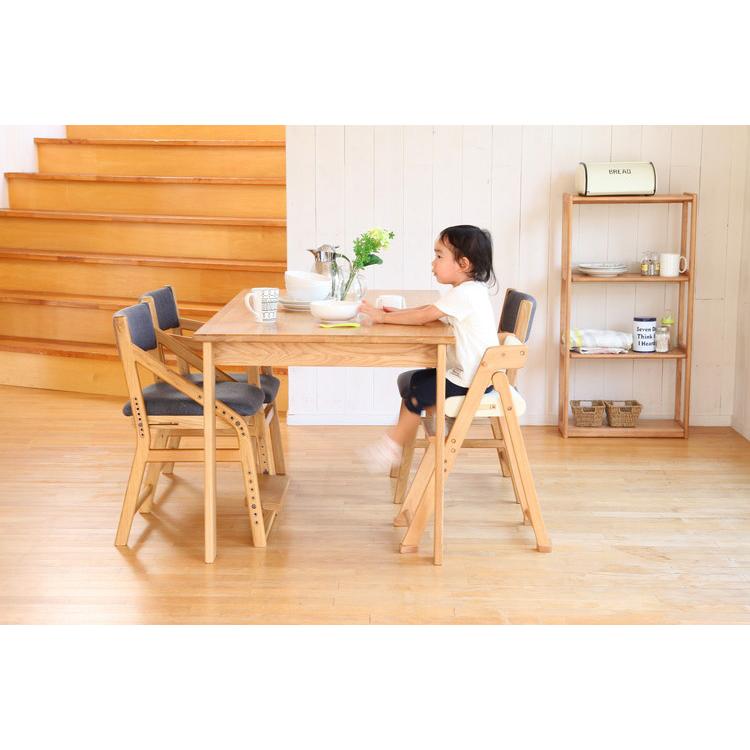 折りたたみ キッズチェア 持ち運び 子ども用 キッズ用 ハイチェア ハイタイプ 天然木 ダイニング 安全 ダイニングチェア アイボリー おしゃれ 代引不可の画像