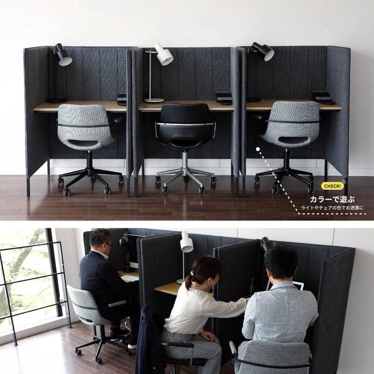 【新品未開封】パーティション付きデスク／個室ブース／オフィスデスク／テレワーク ブースデスクOT 幅880 奥行655 高さ1235 IB-OFT3637-GY 通販