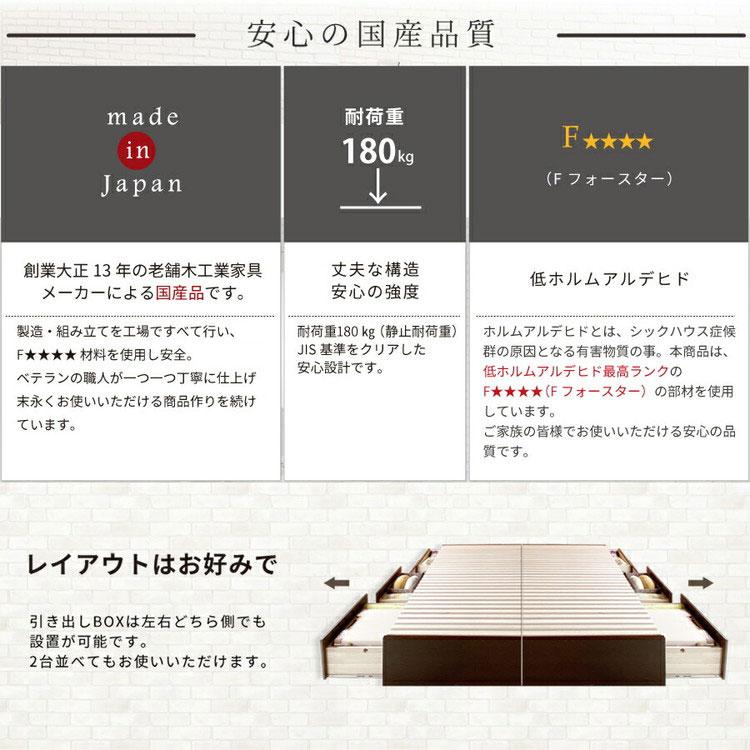 ベッド シングル 収納付き 日本製 フレームのみ 大容量 ベッドフレーム 木製 引き出し付き 収納ベッド 木製ベッド シンプル インテリア 北欧 代引不可｜recommendo｜16