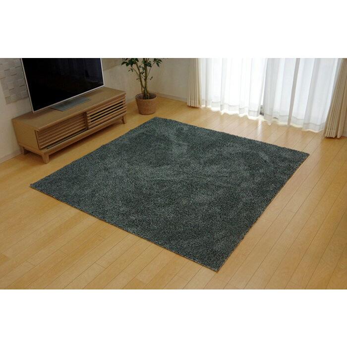 ラグ マット カーペット 2畳 洗える タフト風 『ノベル』 グレー 140×240cm すべりにくい加工 ホットカーペット対応 代引不可