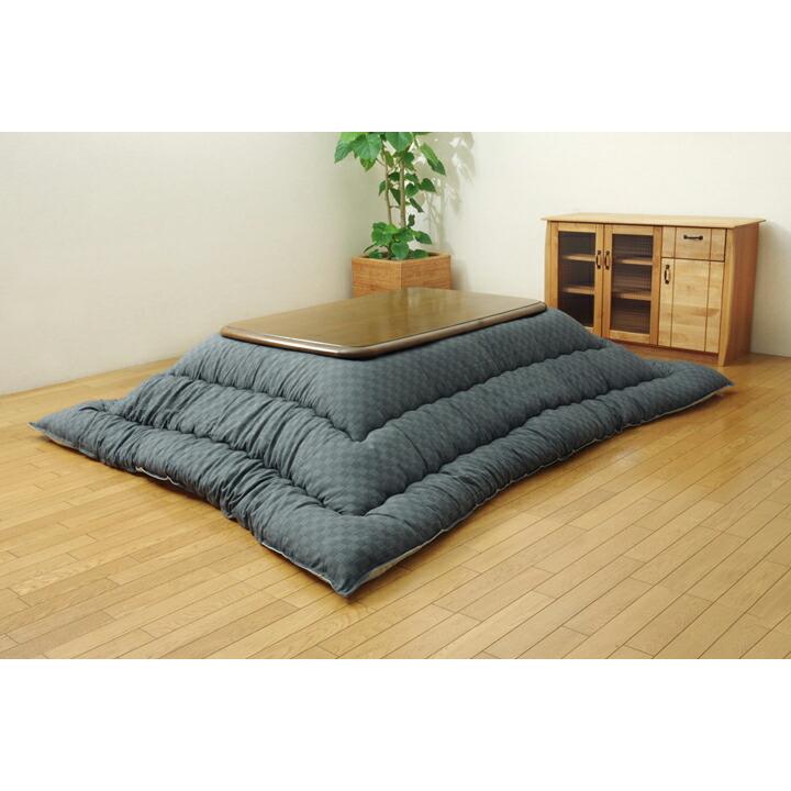こたつ布団 長方形 インド綿 こたつ布団単品 『クレタ』 グレー 205x285cm 代引不可