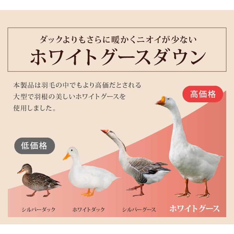 日本製 羽毛ふとん ダブル 1.6kg ロイヤルゴールドラベル ポーランド産ホワイトグースダウン 93% 400dp以上 立体キルト 抗菌 掛け布団 国産 羽毛 代引不可｜recommendo｜06