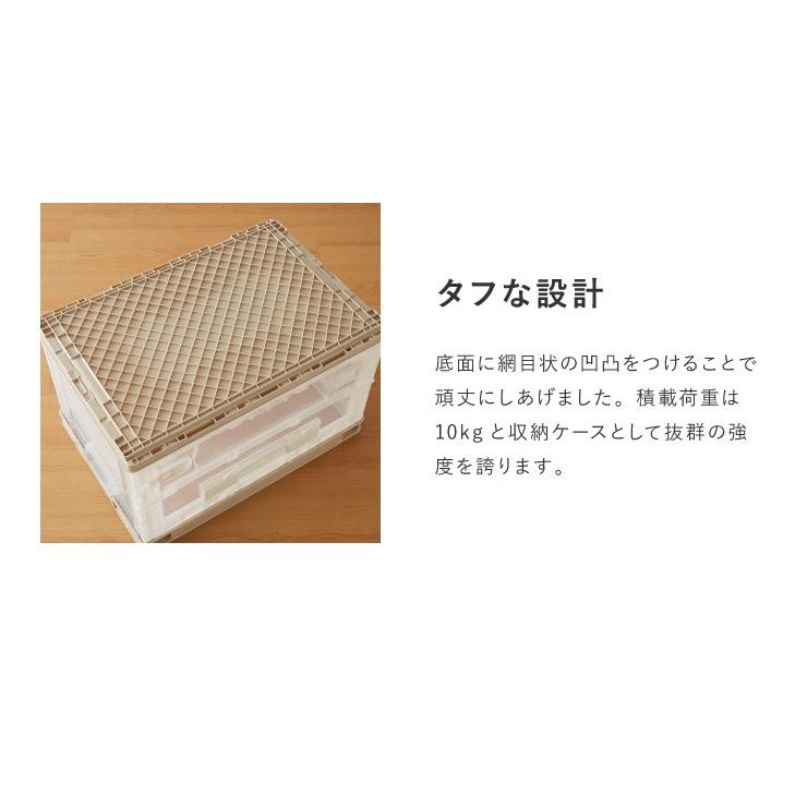 ⭐️【全国送料無料】2個セット　折りたたみ　プラスチック　コンテナ　ケース　収納 収納ケース 2個セット 折りたたみコンテナ 片扉 50L 横から取り出せる
