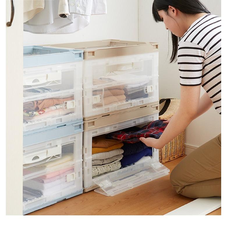 【2セット】全方向から取り出せる★ 収納ボックス 衣装ケース 折り畳み コンテナ 2セット】全方向から取り出せる☆ 収納ボックス 衣装ケース 折り畳み