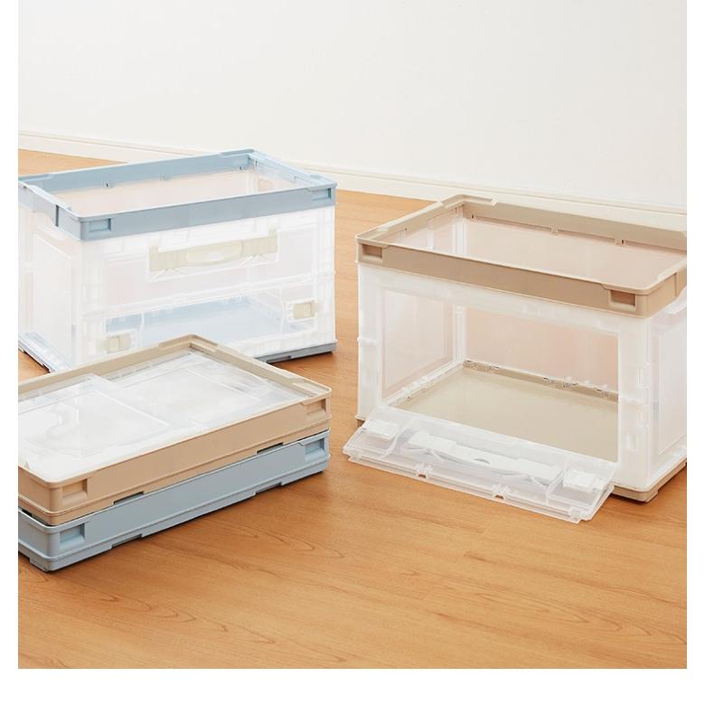 収納ケース 5個セット 折りたたみコンテナ 片扉 50L 横から取り出せる