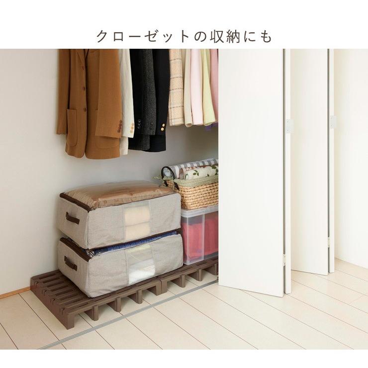 すのこベッド ジョイントパレット 12個組 ダブルベットサイズ 高床 通気性 カビ対策 プラスチック 掃除簡単 日本製 sunoko 代引不可｜recommendo｜05