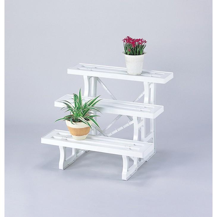 ストア フラワースタンド ガーデニング プランタースタンド フラワーラック プランターラック ヒナ 3段 幅60cm 2台セット 代引不可 値下げ