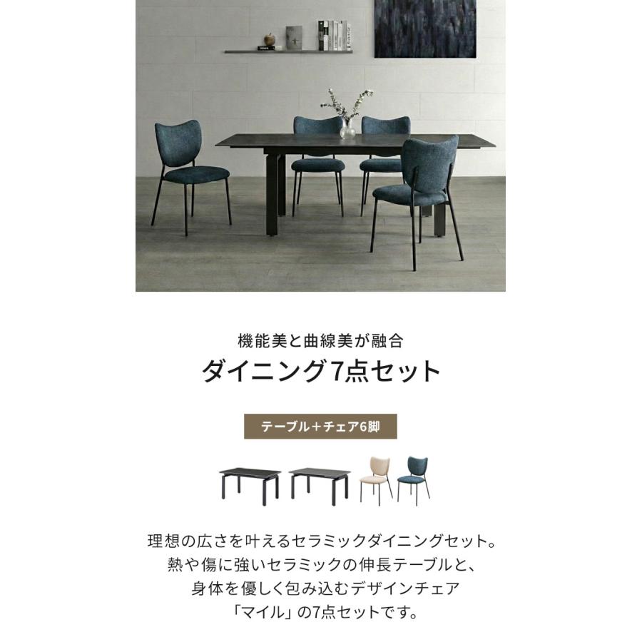 伸長式 ダイニングセット 7点セット チェア 6脚 開梱設置無料 