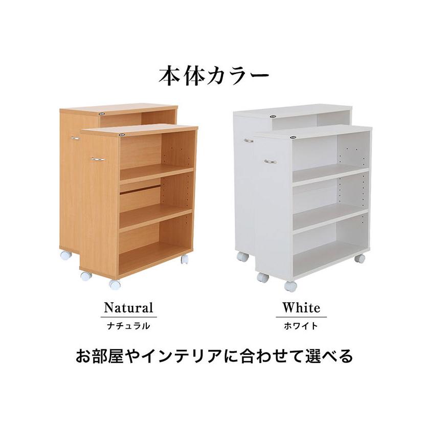 ラック　棚　未使用　新品　ホワイト　押入れ収納　収納　家具　キャスター　マンガ 押入れ収納 マンガ収納ラック 奥行22cm 2個セット日本製 キャスター付