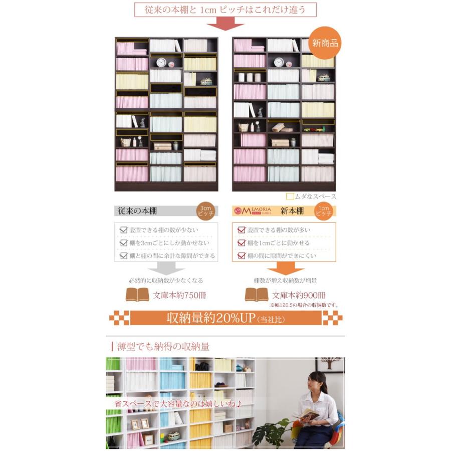 本棚 ラック シェルフ 1cmピッチ 大量収納 MEMORIA 棚板が1cm