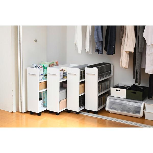 クローゼット 収納 ラック 本棚 4個セット 幅19 奥行58 キャスター付き