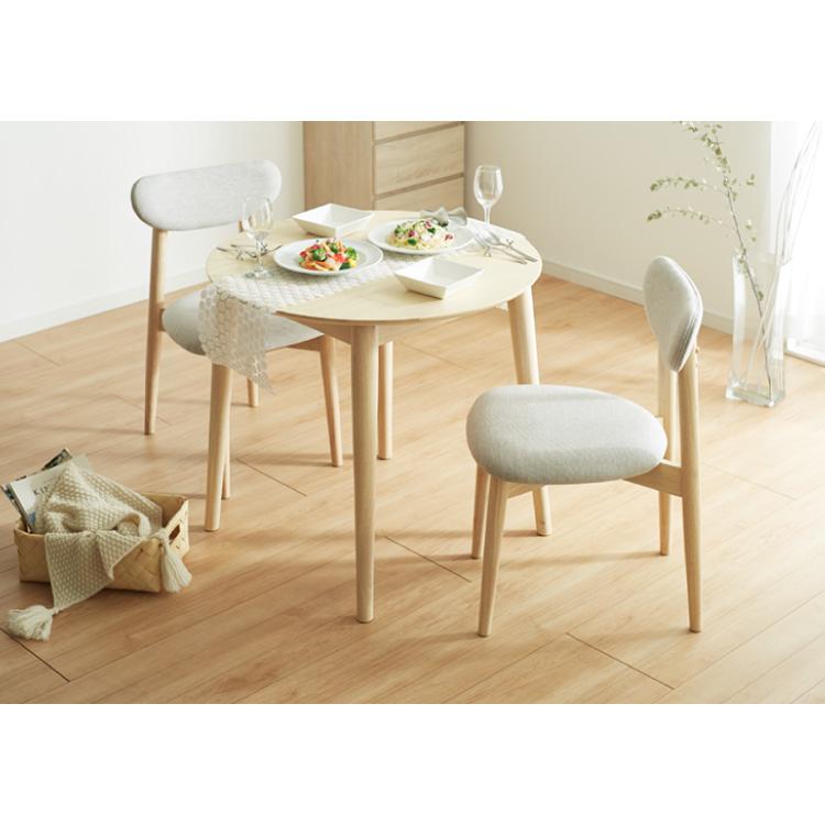 ダイニングテーブル 円形 80×80cm 単品 丸みなデザイン 2人掛け