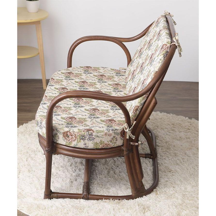 天然籐 カウチソファ マット付 2人掛け 幅107cm ソファ 完成品 ラタン