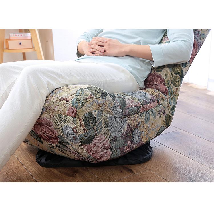 ゴブラン柄花模様　木製　折りたたみ回転座椅子 2脚 ゴブラン柄花模様、木製 折りたたみ回転座椅子 籐回転座椅子(ミドル