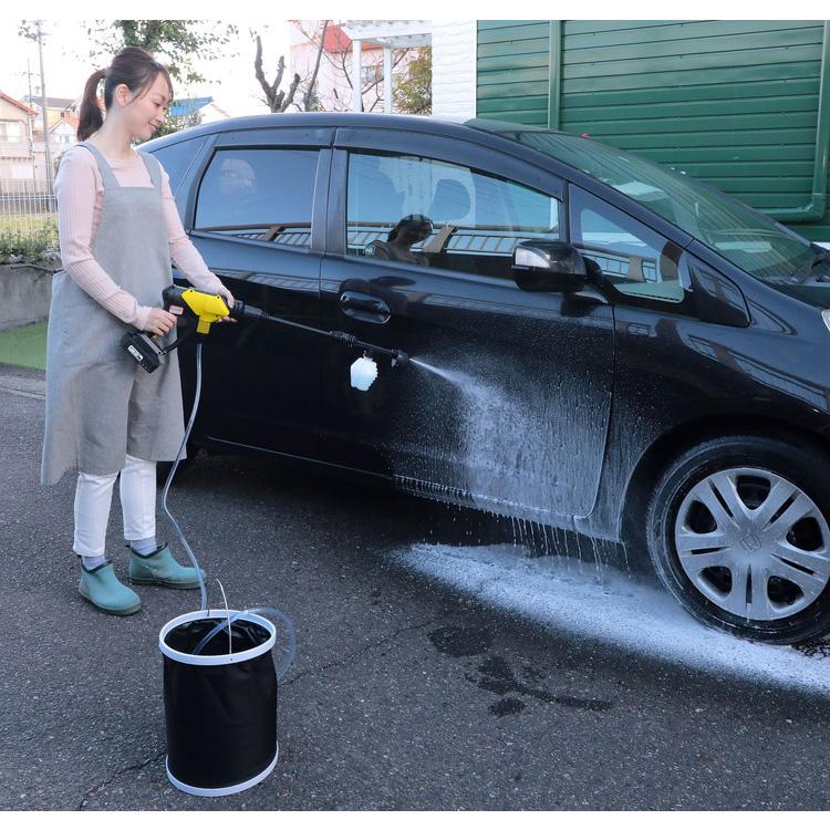 充電式 高圧洗浄機 折りたたみバケツ付き タンクレス 洗車 お 充電式 高圧洗浄機 折りたたみバケツ付き タンクレス 洗車 お
