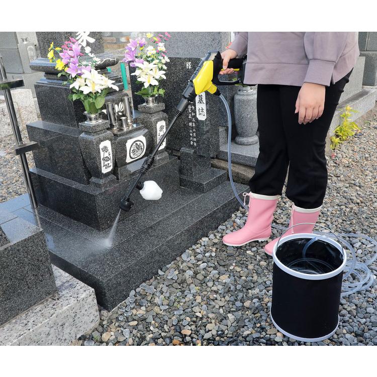 充電式 高圧洗浄機 折りたたみバケツ付き タンクレス 洗車 お 充電式 高圧洗浄機 折りたたみバケツ付き タンクレス 洗車 お