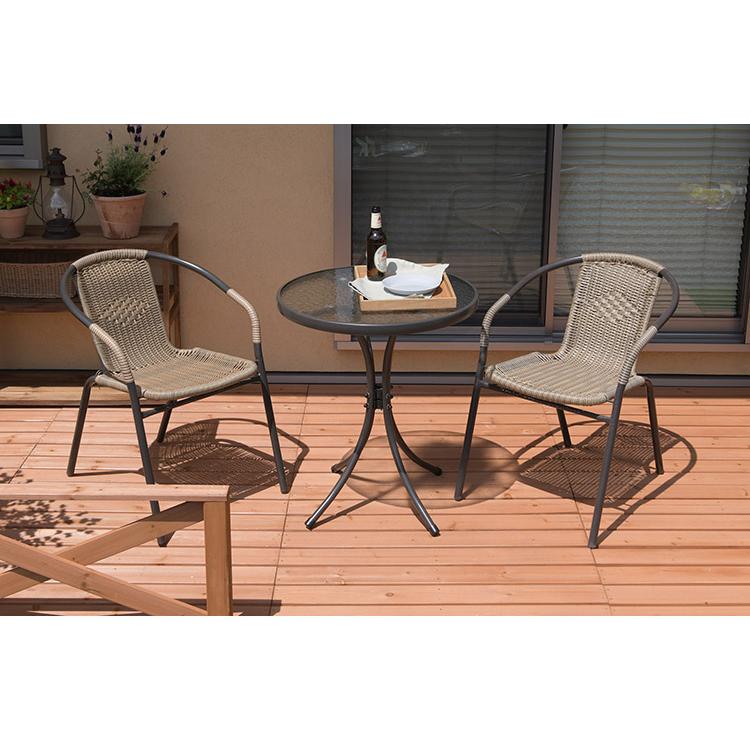 ラタン調ガーデンチェア 単品 ブラック ガーデンチェア ラタン