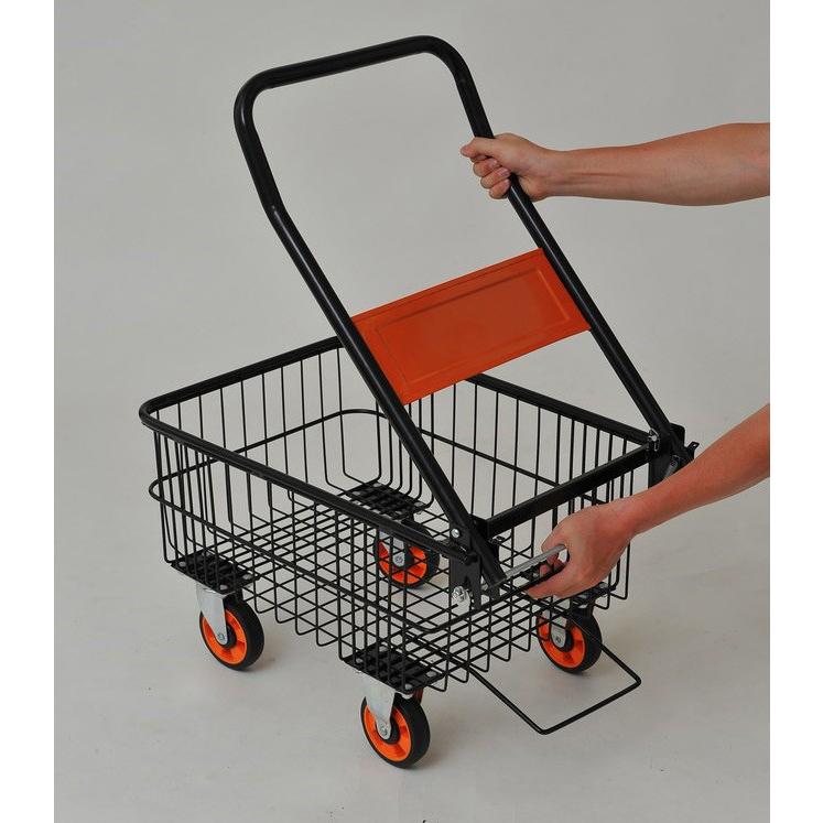 折りたたみバスケット台車 省スペース レジャー アウトドア 買物 段差ラクラク 代引不可