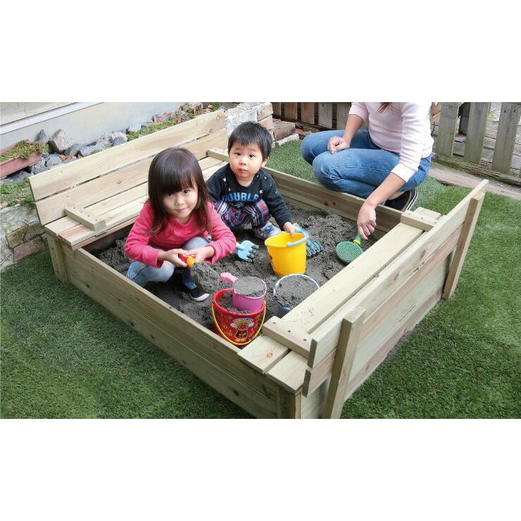 砂場 大 約118×100cm ※砂別売り 木製 パーソナル砂場 サンド ガーデン 代引不可 | ブランド登録なし