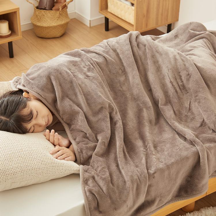 フランネル 掛け敷き電気毛布 188×130cm 節電 洗える 電気毛布 電気
