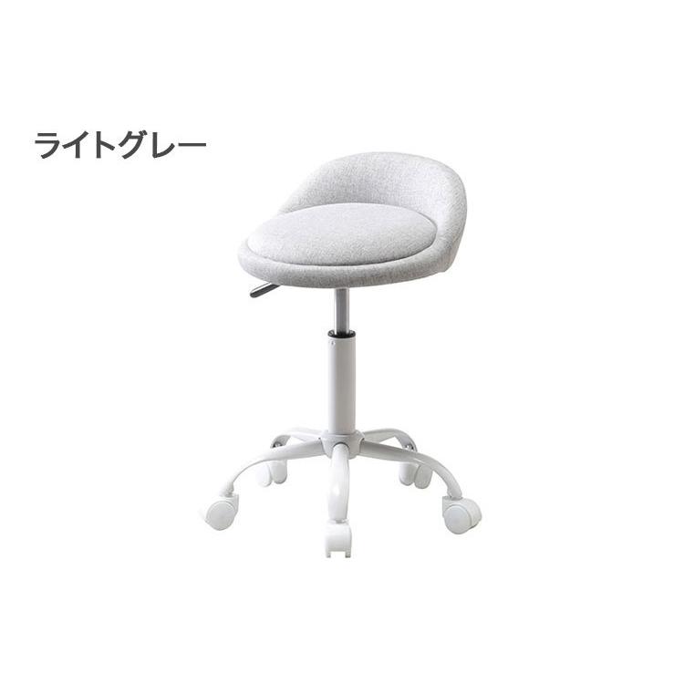 ルル キャスター付き 昇降式 チェア ローバック バーチェア オフィスカウンタ― イス スツール 背付き おしゃれ 北欧 スリム コンパクト