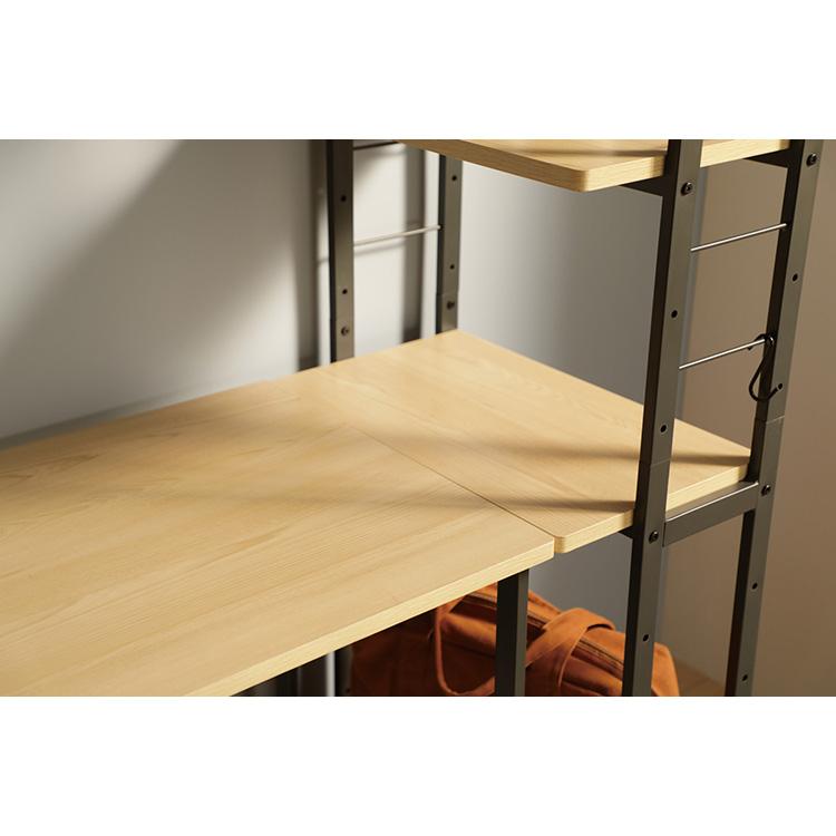 デスク 勉強机 幅140 奥行50 高さ72cm 木目調 アジャスター付き サイド