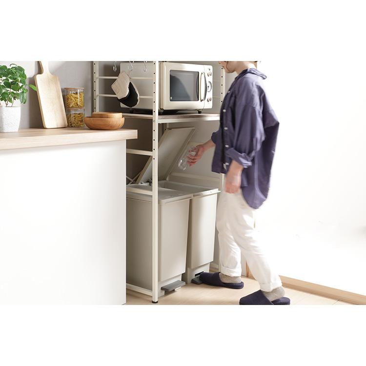 キッチンラック ゴミ箱上ラック 幅64 奥行45 高さ140cm 可動棚 省
