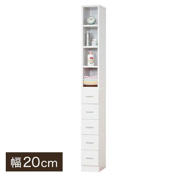 隙間収納 すき間収納 幅20cm スリム 鏡面仕上げ 白 ホワイト キッチン