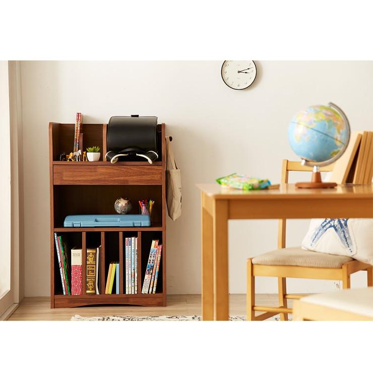 ランドセルラック 幅60cm キッズ収納 本棚 引き出し フック ランドセル