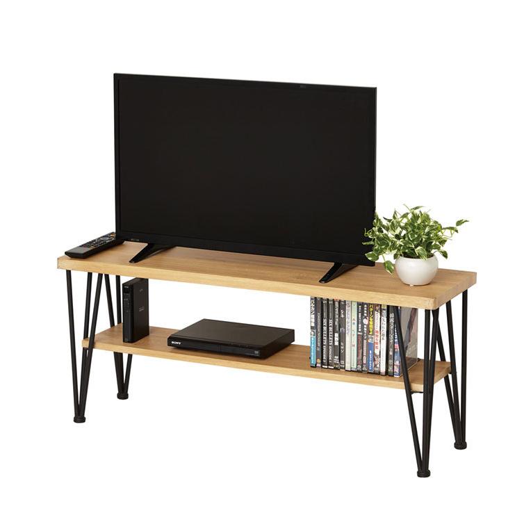 テレビボード 幅105 テレビ台 木目調天板 スチール脚 インダストリアル
