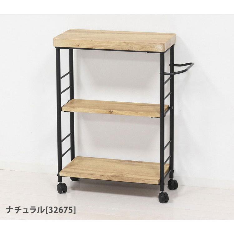 アート 3段 キッチンワゴン 奥行25cm スリム 可動棚 傷つきにくい樹脂