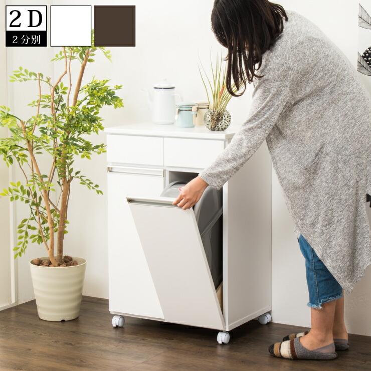 リコメン堂 ごみ箱 ゴミ箱 分別 大容量 2分別 完成品 ダストボックス